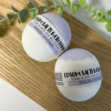 Load image into Gallery viewer, English Lavender & Ylang Ylang Epsom Salts Bath Bomb