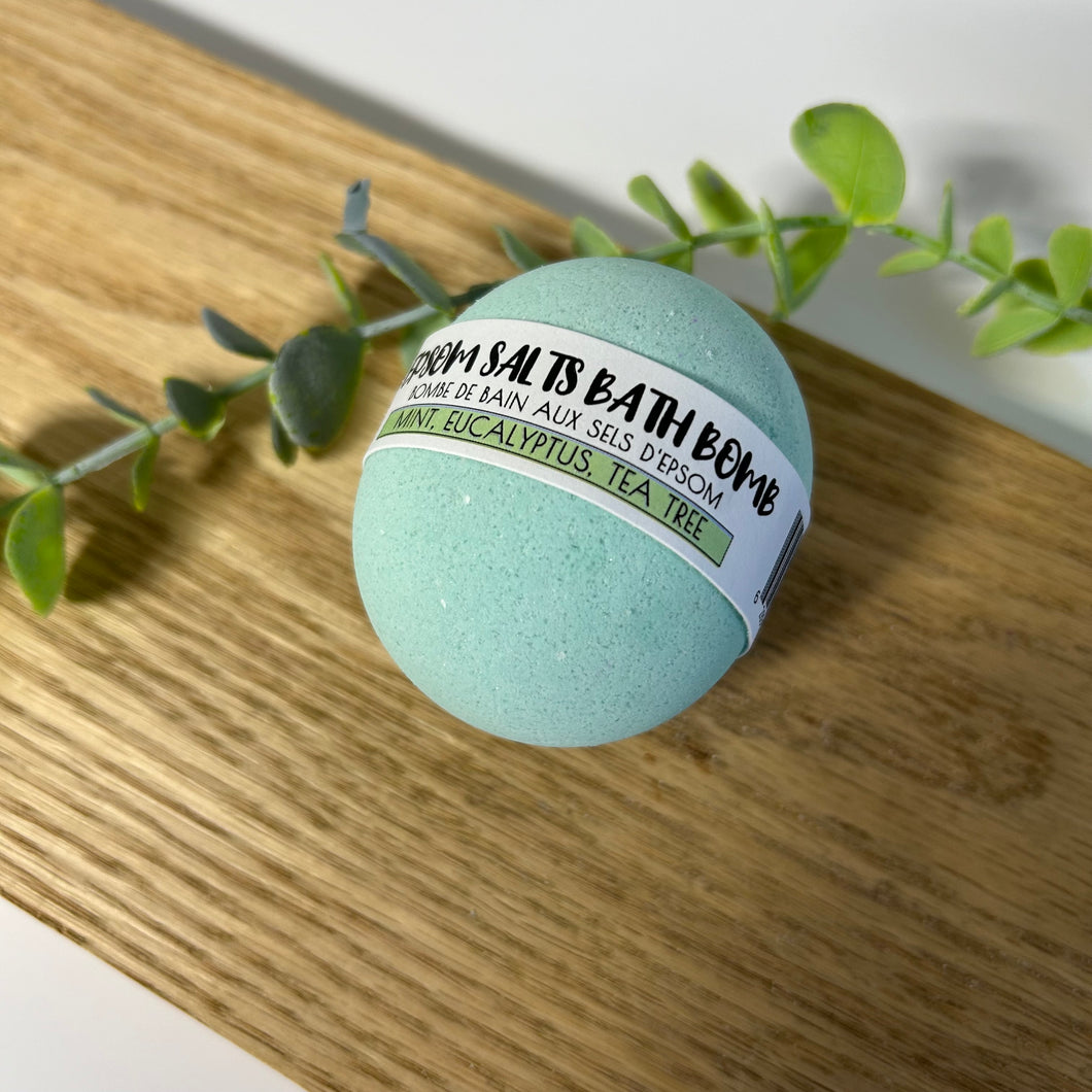 Mint, Eucalyptus & Tea Tree Epsom Salts Bath Bomb