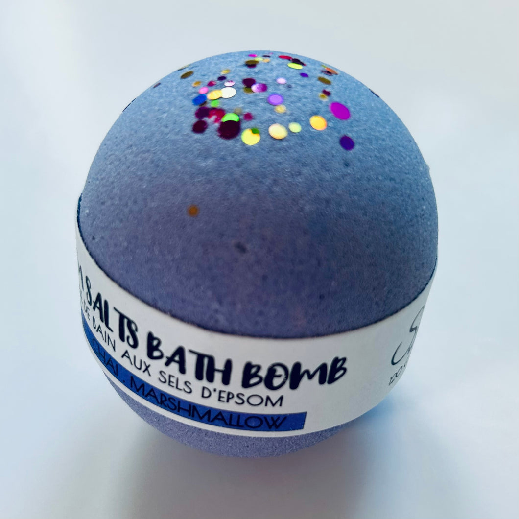 Vanilla, Chai & Marshmallow Epsom Salts Bath Bomb