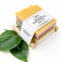 Load image into Gallery viewer, Handmade Soap Sampler &amp; Soap Saver Gift Pack

