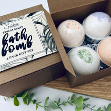 Load image into Gallery viewer, Epsom Salts Bath Bomb 4 Pack Gift Set
