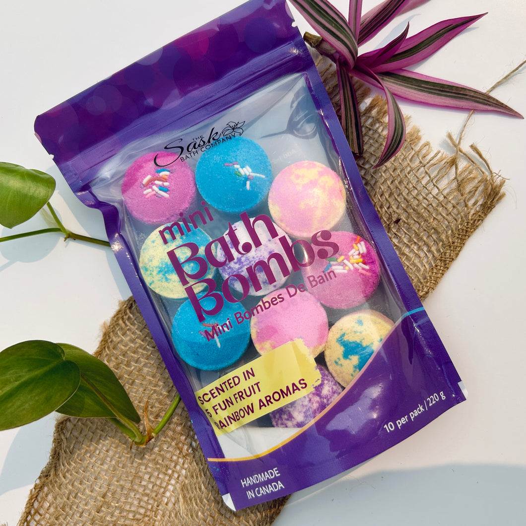 Mini Rainbow Bath Bomb 10 Pack