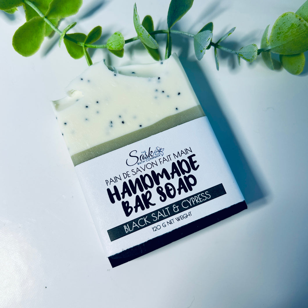 Black Salt & Cypress Handmade Soap